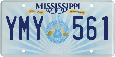MS license plate YMY561
