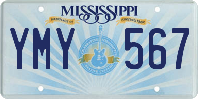 MS license plate YMY567