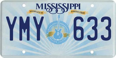 MS license plate YMY633