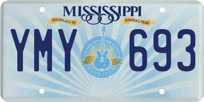 MS license plate YMY693