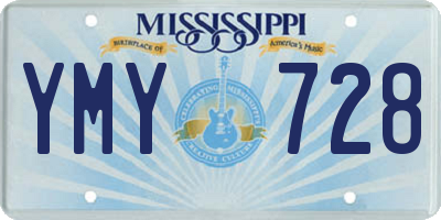 MS license plate YMY728