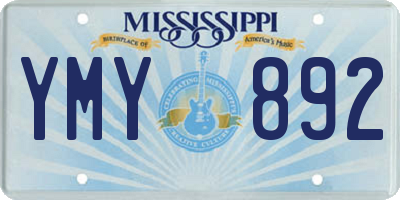 MS license plate YMY892