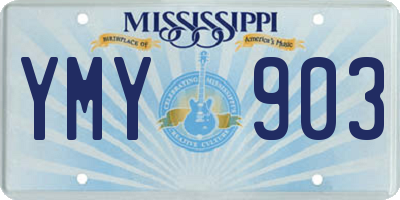 MS license plate YMY903