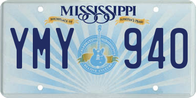 MS license plate YMY940