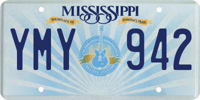 MS license plate YMY942