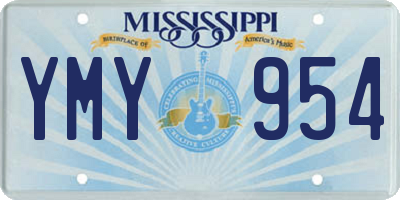 MS license plate YMY954
