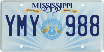 MS license plate YMY988