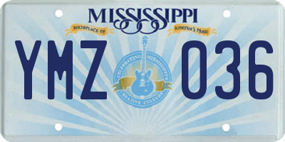 MS license plate YMZ036