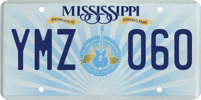 MS license plate YMZ060