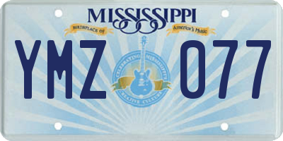 MS license plate YMZ077