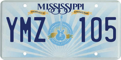 MS license plate YMZ105