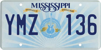 MS license plate YMZ136