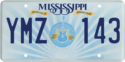MS license plate YMZ143