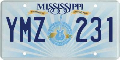 MS license plate YMZ231