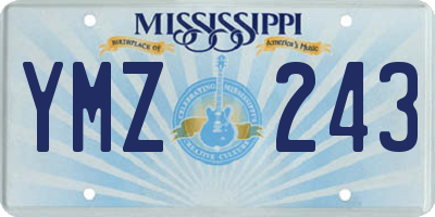 MS license plate YMZ243