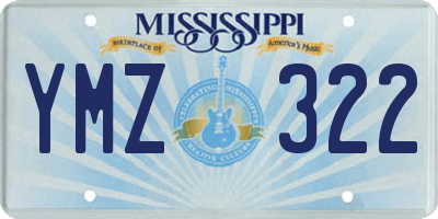 MS license plate YMZ322
