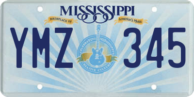 MS license plate YMZ345