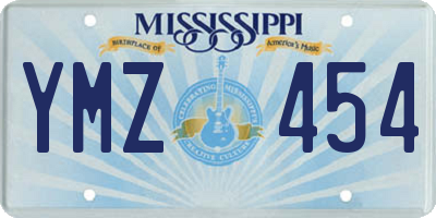 MS license plate YMZ454