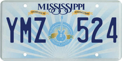 MS license plate YMZ524