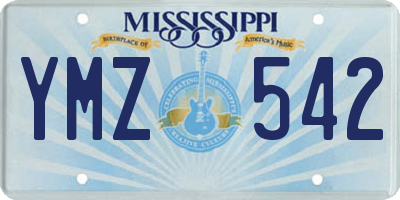 MS license plate YMZ542