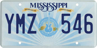 MS license plate YMZ546