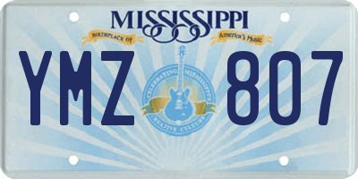 MS license plate YMZ807