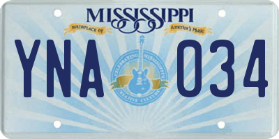 MS license plate YNA034