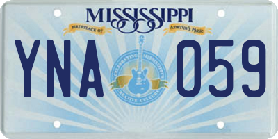 MS license plate YNA059