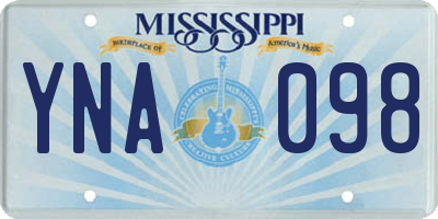 MS license plate YNA098