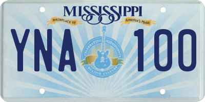 MS license plate YNA100