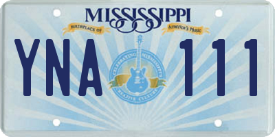 MS license plate YNA111