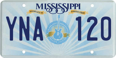 MS license plate YNA120