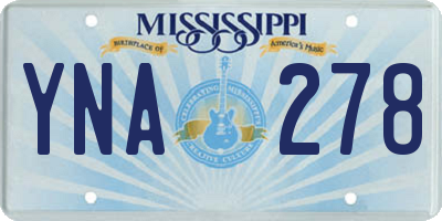 MS license plate YNA278