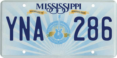 MS license plate YNA286
