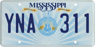MS license plate YNA311