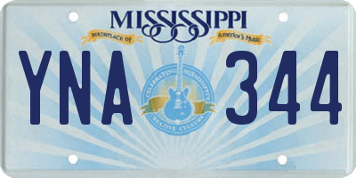 MS license plate YNA344