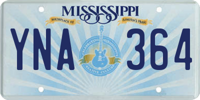 MS license plate YNA364