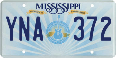 MS license plate YNA372