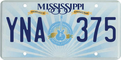 MS license plate YNA375