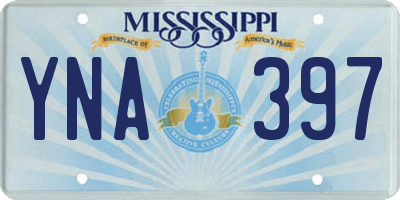 MS license plate YNA397
