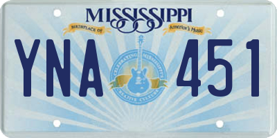 MS license plate YNA451