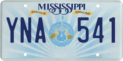 MS license plate YNA541