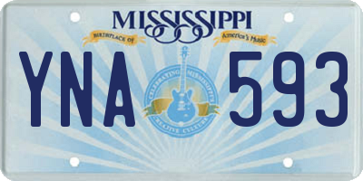MS license plate YNA593