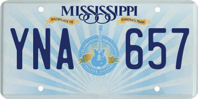 MS license plate YNA657