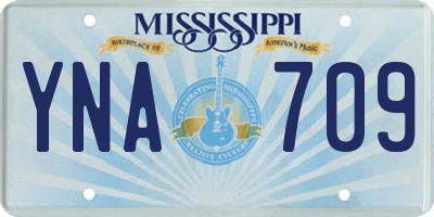 MS license plate YNA709