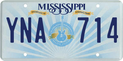 MS license plate YNA714