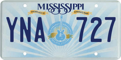 MS license plate YNA727