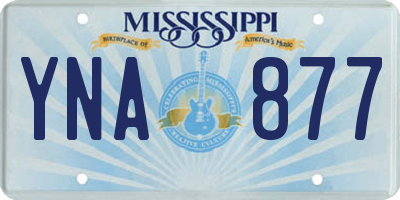 MS license plate YNA877