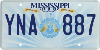 MS license plate YNA887
