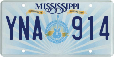 MS license plate YNA914